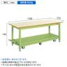 サカエ 中量作業台KTタイプ ペダル昇降移動式 6輪車 幅1500×奥行750×高さ740mm KT-157Q6IG-1