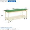 サカエ 中量作業台KTタイプ ペダル昇降移動式 幅1800×奥行750×高さ740mm KT-187FENI-1