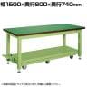 サカエ 重量作業台KWCタイプ ペダル昇降移動式 6輪車 幅1500×奥行800×高さ740mm KWCF-158Q6