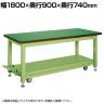サカエ 重量作業台KWCタイプ ペダル昇降移動式 幅1800×奥行900×高さ740mm KWCF-189