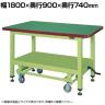 サカエ 超重量作業台KWCタイプ ハンドル昇降移動式 幅1800×奥行900×高さ740mm KWCF-89