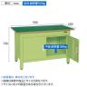 サカエ 軽量一人用作業台扉付き 幅900×奥行600×高さ740mm CP-096DR-1