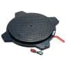サカエ クルクル回転盤 導電性タイプ ハンドストッパー付き 直径363×奥行499×高さ39mm PS-36DD-19