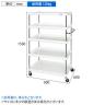 サカエ CSパールワゴン 軽量タイプ 直進安定金具付き 幅900×奥行600×高さ1500mm CSP-90155LYW-1