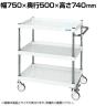 サカエ CSパールワゴン 中量タイプ フロアストッパー付き 幅750×奥行500×高さ740mm CSP-7573FSNUW