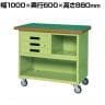サカエ 移動作業車 上段3段引出し パネル付き 幅1000×奥行600×高さ880mm SKR-320P