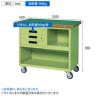 サカエ 移動作業車 上段3段引出し パネル付き 幅1000×奥行600×高さ880mm SKR-320P-1