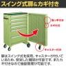 サカエ キャビネットワゴンスイングドア付き 幅700×奥行400×高さ1095mm CW-SD1N-2