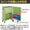 サカエ キャビネットワゴンスイングドア付き 幅700×奥行400×高さ1095mm CW-SD5N-2