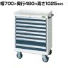 サカエ キャビネットワゴン 幅700×奥行480×高さ1025mm CV-1081WD