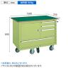 サカエ キャビネットワゴン 天板付き 幅1200×奥行750×高さ890mm Q-22BTE-12