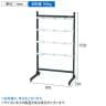 サカエ ラックシステム フックハンガータイプ固定式 幅892×奥行550×高さ1530mm PLS-15100D-1