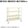 サカエ スーパーキャスターラック 双輪エラストマー車 幅1500×奥行600×高さ1589mm SPR-2224RDI