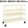 サカエ スーパラック3方コボレ止め棚板仕様 移動式 ゴム車 幅1500×奥行600×高さ1323mm SPR-1214ALRI