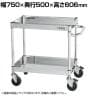 サカエ ステンレスCSパールワゴン ダブルストッパーキャスター仕様 幅750×奥行500×高さ606mm CSP4-7562DSE