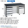 サカエ サイド実験台 キャビネットワゴン2台付き 幅1500×奥行750×高さ800mm ST-15HAB-10