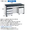 サカエ サイド実験台 キャビネットワゴン2台 引出し付き 幅1800×奥行750×高さ800mm STA-18LAC-9