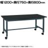 サカエ 中量作業台KTタイプ キャスパッド付き 幅1200×奥行750×高さ800mm KT-493CHCCPD