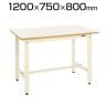 サカエ 軽量作業台 ワークテーブル KHタイプ サカエリューム天板 均等耐荷重350kg グリーン アイボリー 幅1200×奥行750×高さ800mm KH-49FI