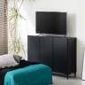 ハイタイプ テレビ台 サイドボード 引き出し 収納 脚付き 木目 リビングボード モダン リビング収納 黒 ブラック ルンバブル 幅1193×奥行347×高さ890mm-16