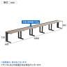 【法人様限定】LASHデスク ティーレッグハーフ フリーアドレスデスク 片面5連タイプ 配線ダクト付き 幅6000×奥行600×高さ720mm-13