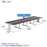 【法人様限定】LASHデスク ティーレッグホール フリーアドレスデスク 両面4連タイプ 配線ダクト付き 幅4800×奥行1400×高さ720mm-13