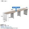 【法人様限定】LASHデスク ベンチハーフ フリーアドレスデスク 片面3連タイプ 配線ダクト付き 幅3000×奥行600×高さ720mm-2
