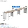 【法人様限定】LASHデスク ベンチハーフ フリーアドレスデスク 片面3連タイプ 配線ダクト付き 幅3600×奥行600×高さ720mm-2