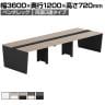 【法人様限定】LASHデスク ベンチホールレッグ フリーアドレスデスク 両面3連タイプ 配線ダクト付き 幅3600×奥行1200×高さ720mm
