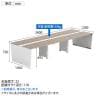 【法人様限定】LASHデスク ベンチホールレッグ フリーアドレスデスク 両面3連タイプ 配線ダクト付き 幅3600×奥行1200×高さ720mm-2