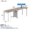 【法人様限定】LASHデスク フォーレッグハーフ フリーアドレスデスク 片面2連タイプ 配線ダクト付き 幅2000×奥行600×高さ720mm-2