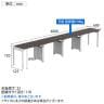 【法人様限定】LASHデスク フォーレッグハーフ フリーアドレスデスク 片面4連タイプ 配線ダクト付き 幅4000×奥行600×高さ720mm-2