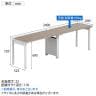 【法人様限定】LASHデスク フォーレッグハーフ フリーアドレスデスク 片面2連タイプ 配線ダクト付き 幅2400×奥行600×高さ720mm-2