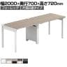 【法人様限定】LASHデスク フォーレッグハーフ フリーアドレスデスク 片面2連タイプ 配線ダクト付き 幅2000×奥行700×高さ720mm