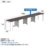 【法人様限定】LASHデスク フォーレッグハーフ フリーアドレスデスク 片面4連タイプ 配線ダクト付き 幅4000×奥行700×高さ720mm-2