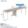 【法人様限定】LASHデスク フォーレッグハーフ フリーアドレスデスク 片面2連タイプ 配線ダクト付き 幅2400×奥行700×高さ720mm-2