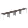 【法人様限定】LASHデスク フォーレッグハーフ フリーアドレスデスク 片面4連タイプ 配線ダクト付き 幅4800×奥行700×高さ720mm-19