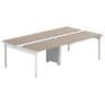 【法人様限定】LASHデスク フォーレッグホールレッグ フリーアドレスデスク 両面2連タイプ 配線ダクト付き 幅2400×奥行1400×高さ720mm-19