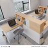 オフィスデスク パソコンデスク 収納付きデスク 木製 SLD-1212DESK 壁面収納 幅1200×奥行597×高さ1188mm コックピットステーション SHIRAI×オフィスコム-2