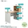 オフィスデスク パソコンデスク 収納付きデスク 木製 SLD-1212DESK 壁面収納 幅1200×奥行597×高さ1188mm コックピットステーション SHIRAI×オフィスコム-16