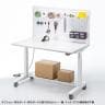 バッテリー搭載 電動昇降作業台 静止荷重100kg スタンディングデスク パソコンデスク 作業台 メラミン天板 キャスター付き フック穴 幅1200×奥行700×高さ700～1350mm-10
