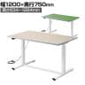 電動昇降作業台 静止荷重100kg スタンディングデスク パソコンデスク 作業台 塩ビシート天板 遠隔操作 幅1200×奥行750×高さ634～1284mm 物流 倉庫 工場
