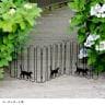 折り畳めるアイアンフェンス 猫3連 2枚組 ガーデンフェンス 花壇 縁取り 仕切り 境界線 囲い 庭 DIY 庭づくり 園芸用品 玄関 車庫 カーポート 立ち入り禁止-2