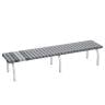テラモト ホームベンチ 長椅子 グレー スチール脚 屋外用 商業施設 学校 待合室 業務用 幅1801×奥行400×高さ365mm