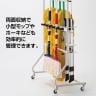 テラモト モップハンガーヘッドホールド 12本掛け モップ掛け 掃除道具入れ キャスター付き 収納 業務用 商業施設 学校 幅962×奥行490×高さ1273mm-2
