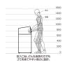 テラモト ニートST あきかん用 ゴミ箱 67L 角穴 フラップ付き 業務用 ダストボックス 分別 アジャスター付き 屋外用 学校 幅460×奥行460×高さ947mm-10