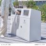 テラモト ニートST かん・びん用 ゴミ箱 67L 角穴 フラップ付き 業務用 ダストボックス 分別 アジャスター付き 屋外用 学校 幅460×奥行460×高さ947mm-3