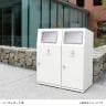 テラモト ニートST かん・びん用 ゴミ箱 67L 角穴 フラップ付き 業務用 ダストボックス 分別 アジャスター付き 屋外用 学校 幅460×奥行460×高さ947mm-5