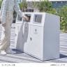 テラモト ニートSL あきびん用 ゴミ箱 47.5L 角穴 フラップ付き 業務用 ダストボックス 分別 アジャスター付き 屋外用 学校 幅350×奥行460×高さ947mm-3