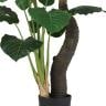 観葉植物 人工樹木 フェイクグリーン 造花 クワズイモ株立 ブラックポット付き 高さ1600mm-2